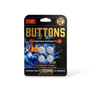 Buttons Kratom Extracts Chewable Tablets Blueberry Burst 350mg