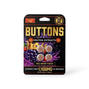 Buttons Kratom Extracts Chewable Tablets Wild Berry Punch 350mg
